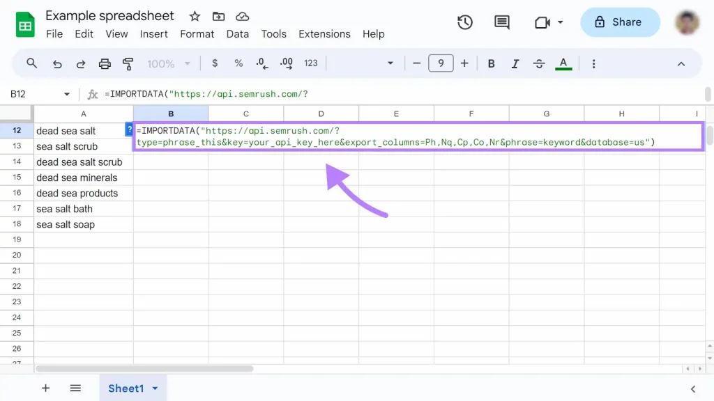 google sheets