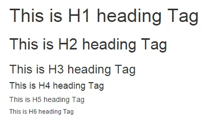 Heading Tags Example