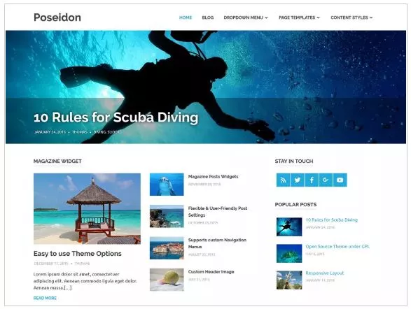 Free WordPress Themes for 2019 - Poseidon