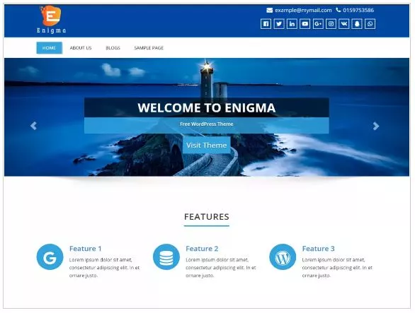 Free WordPress Themes for 2019 - Enigma