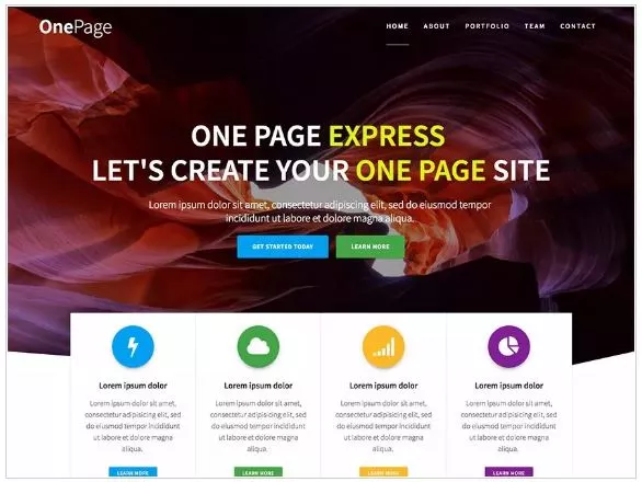 Free WordPress Themes for 2019 - One Page Express