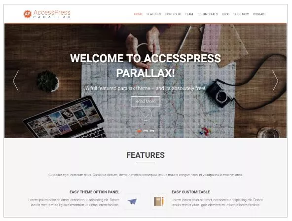 Free WordPress Themes for 2019 - AcessPress Parallax