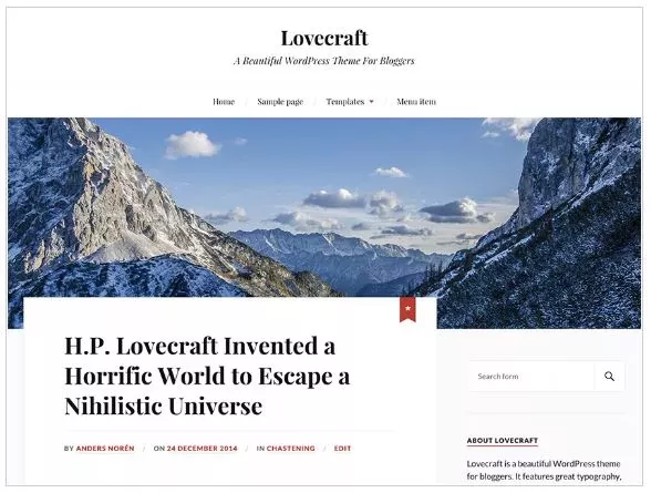 Free WordPress Themes for 2019 - Lovecraft