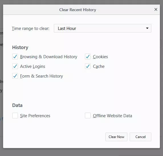 Step by step process to clear cache in Mozilla Firefox 64.0