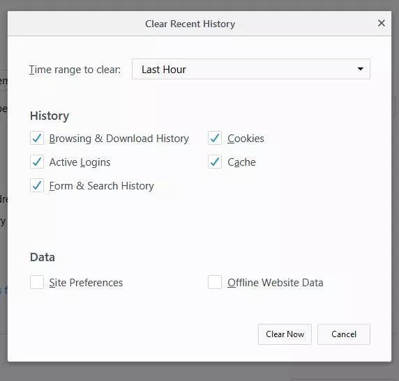 Step by step process to clear cache in Mozilla Firefox 