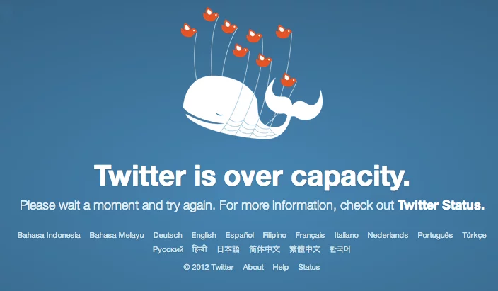  How to Fix a 502 Bad Gateway Error - The error message reads: "Twitter is temporarily over capacity. Please try again later."