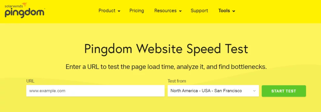 Pingdom Tools Website Speed Test