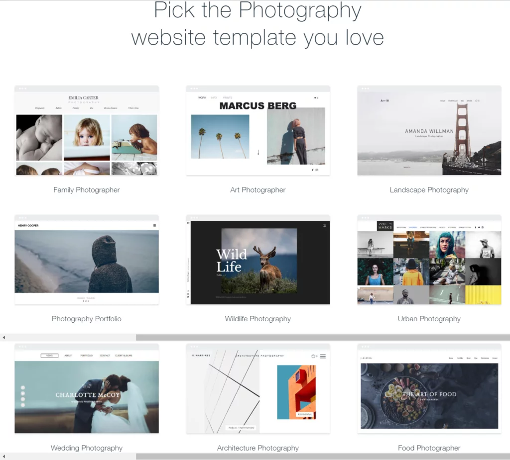Wix Photography Website Templates Wix Vs WordPress