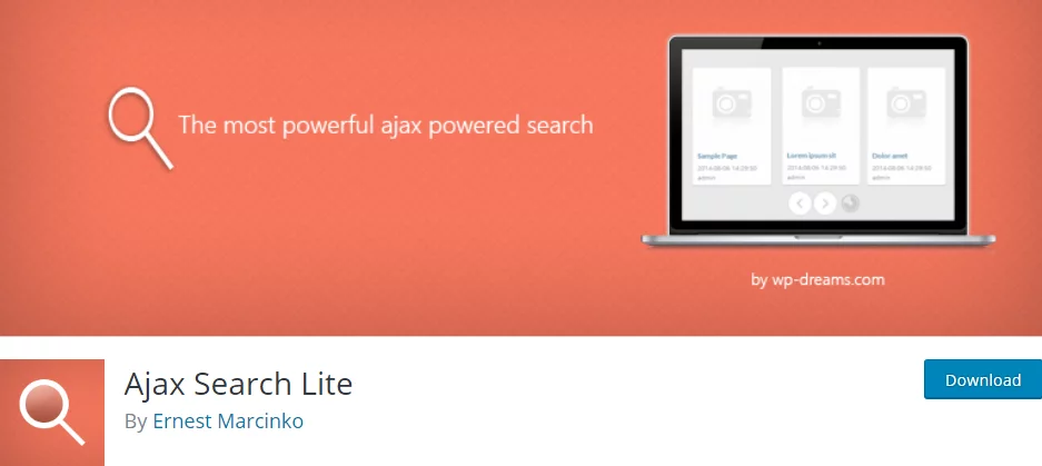 Ajax Search Lite WordPress search plugins
