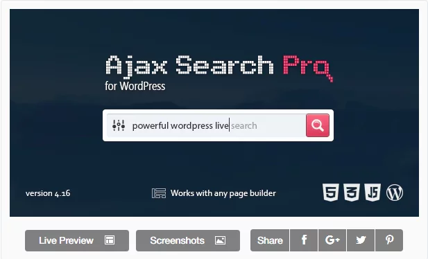 Ajax Search Pro WordPress search plugins