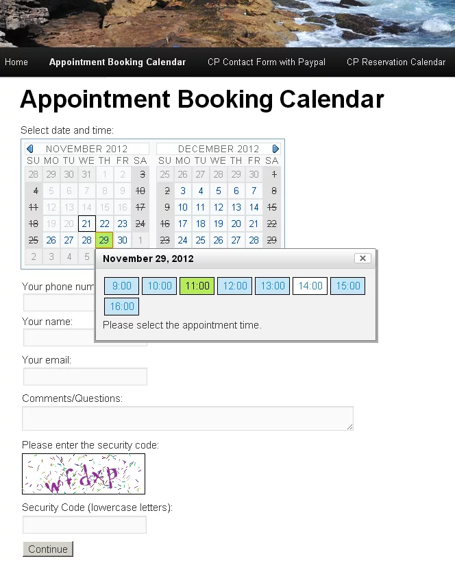 Appointment-booking-calendar-screen