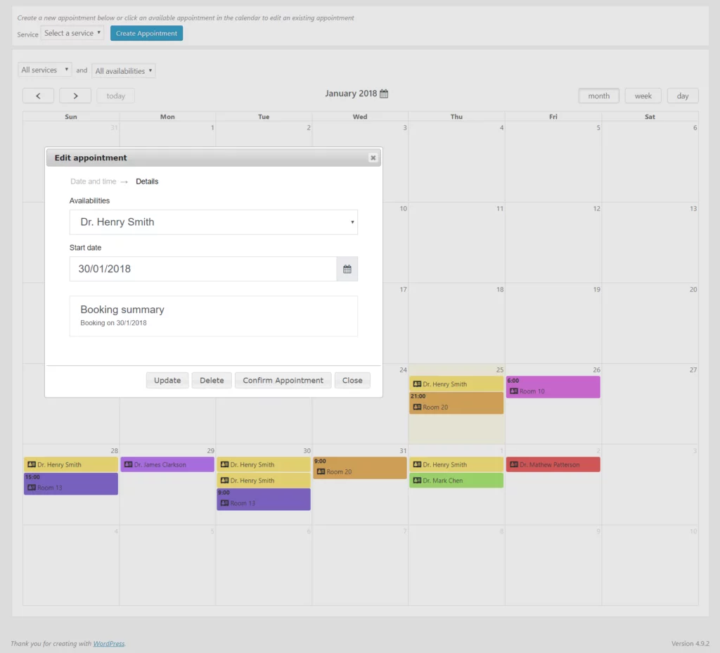 Calendarista-screen WordPress Booking Plugins