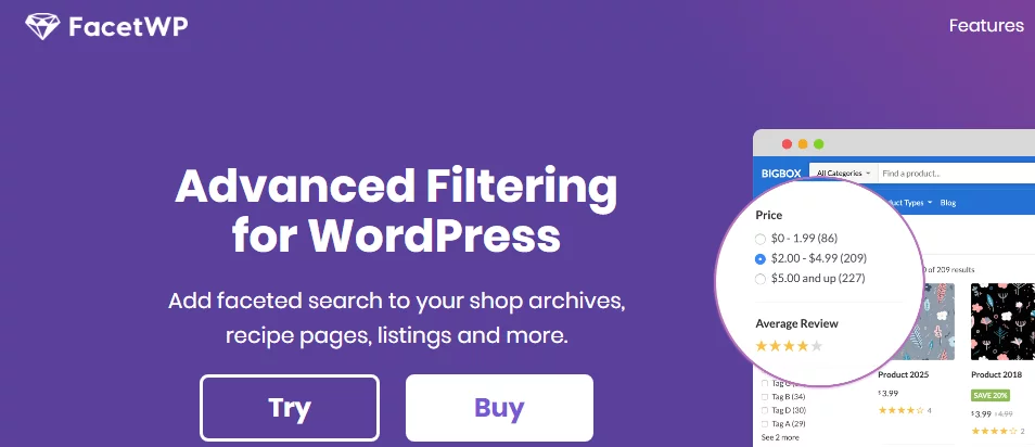 Facetwp WordPress search plugins