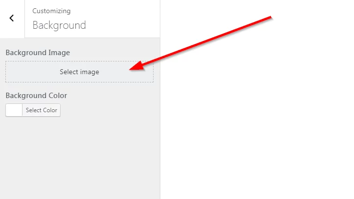 Choose image Add Background Image In WordPress