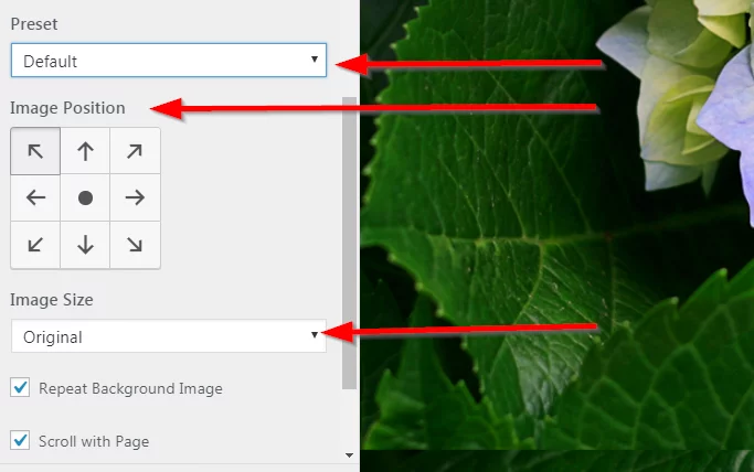 background image settings Add Background Image In WordPress