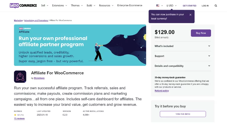 affiliate for WooCommerce