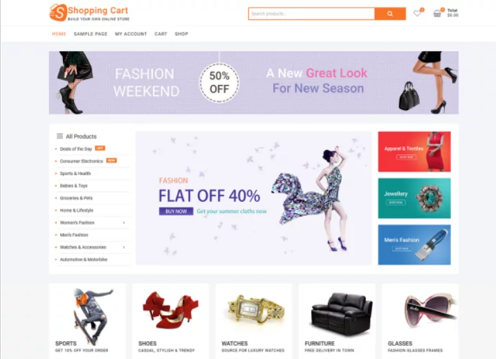 shoppingcart WordPress ecommerce theme