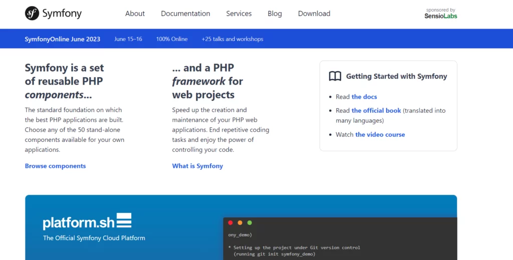 symfony PHP frameworks