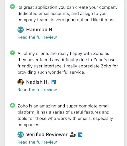 zoho mail reviews