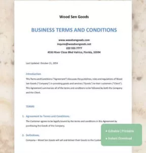 terms and conditions