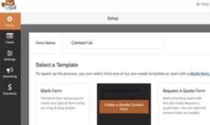 contact form in website footer