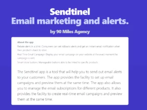 shopify email marketing Sendtinel