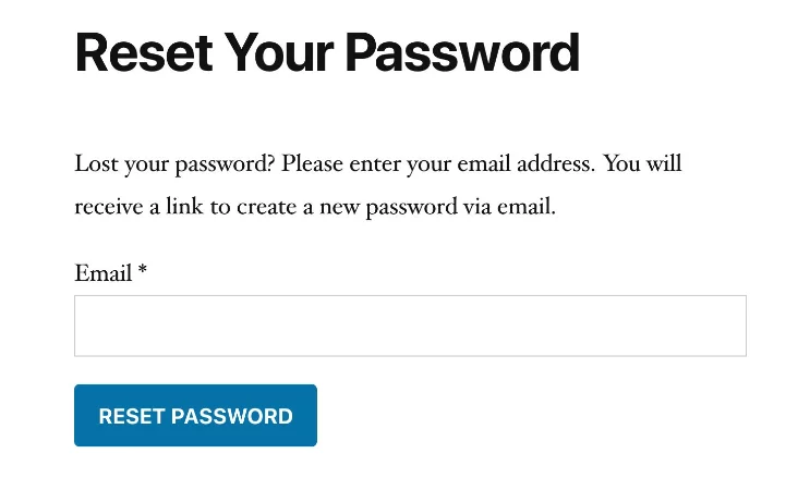 Reset your Password