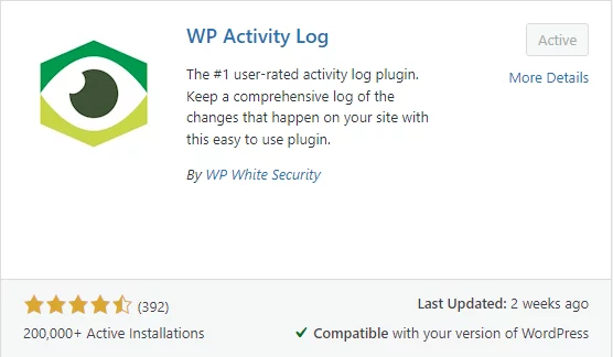 WP Security WordPress Activity Log