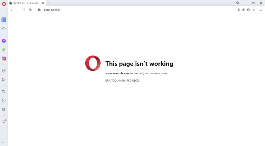 ERR_TOO_MANY_REDIRECTS Opera