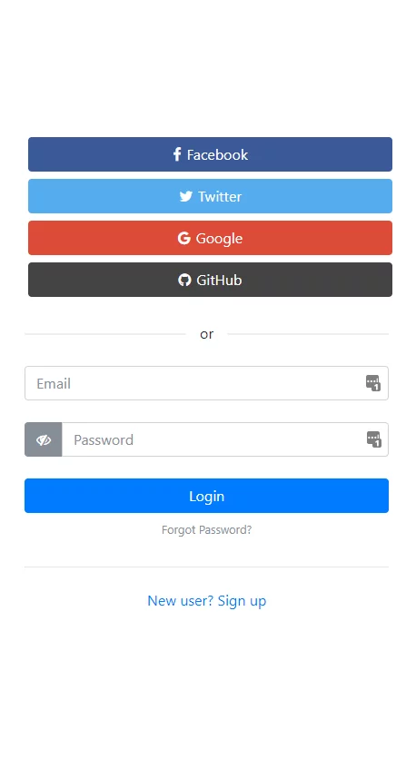 sign up button