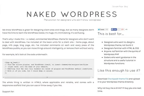 naked wordpress