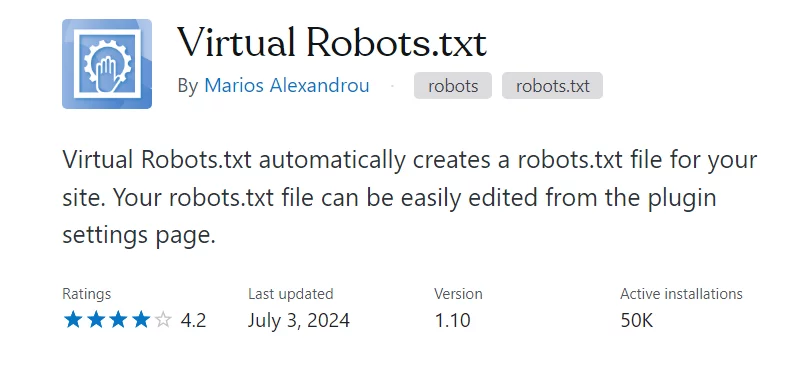 Virtual Robots.txt: