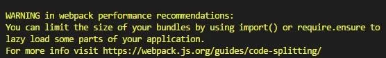 warning webpack