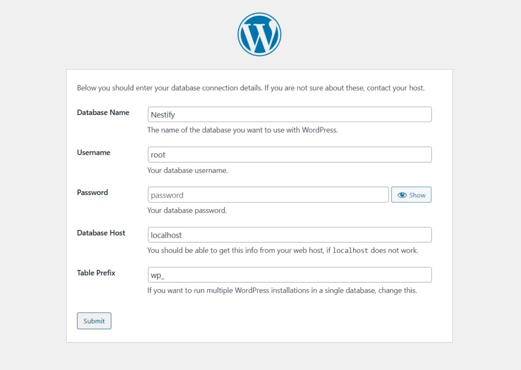 WordPress onboarding information